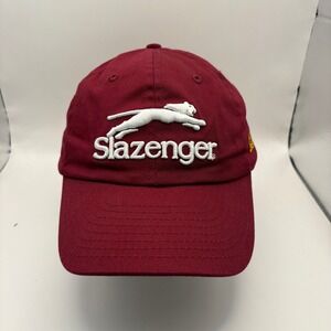 Slazenger Raw Distance Golf Hat Maroon Burgundy Embroidered Panther Logo Cap